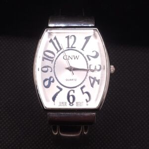 GNW Silvertone and Black Quartz Watch